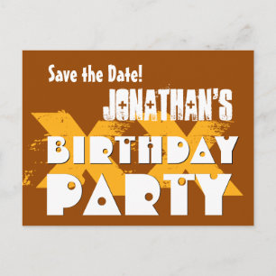Modern Save the Date ANY YEAR Birthday Party B05 Announcement Postcard