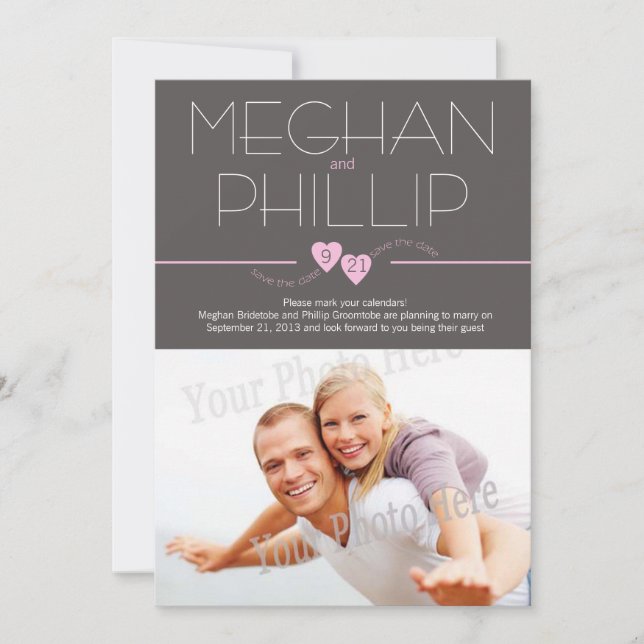 Modern Save the Date avec photo (Devant)