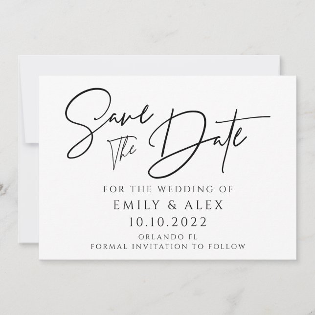 Modern Save The Date Card (Front)