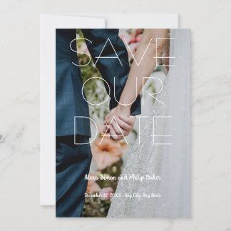 Modern Save the Date Card Custom photo wedding