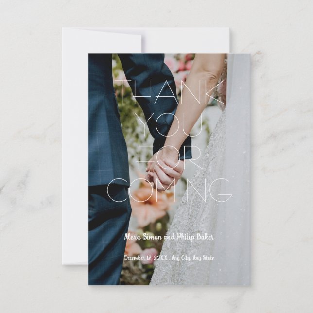 Modern Save the Date Card Custom Thank You card (Front)
