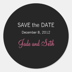 modern save the date classic round sticker