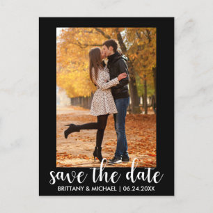 Modern Save The Date Engagement Couple Photo WB Postcard