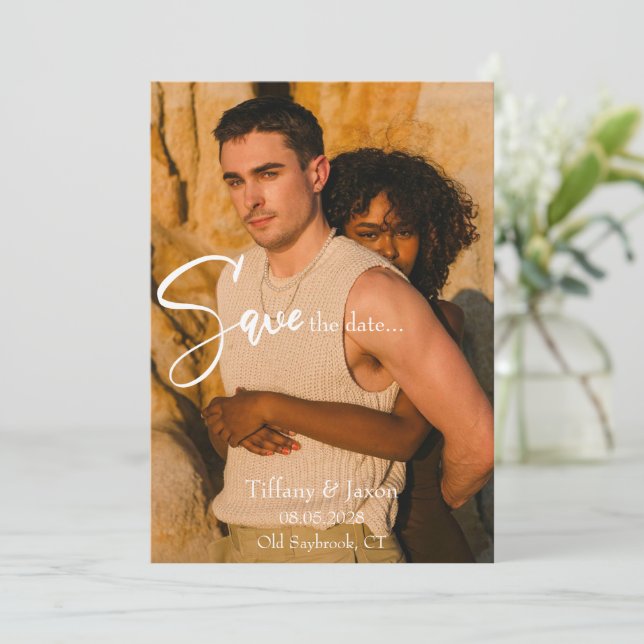 Modern Save The Date Invitation (Standing Front)