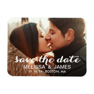 Modern Save the Date Magnet with Photo