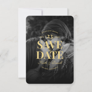 Modern Save the Date Monogram QR Wedding Invitation