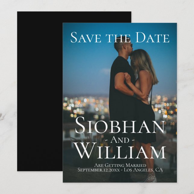 Modern Save The Date Personalized Photo Invitation (Front/Back)