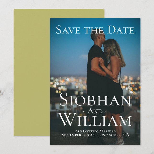Modern Save The Date Personalized Photo Invitation (Front/Back)
