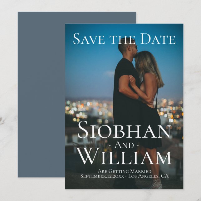Modern Save The Date Personalized Photo Invitation (Front/Back)