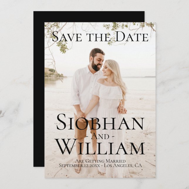 Modern Save The Date Personalized Photo Invitation (Front/Back)