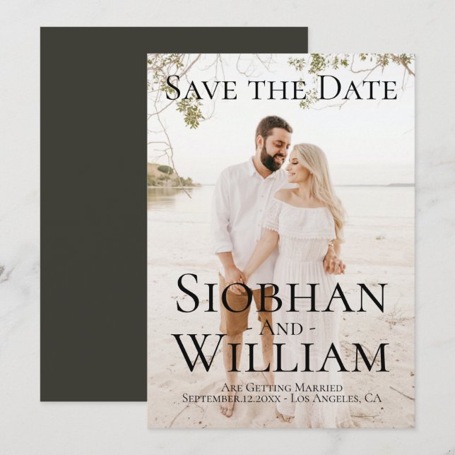 Modern Save The Date Personalized Photo Invitation (Front/Back)