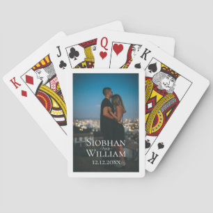 Modern Save The Date Personalized Photo Playing Cards