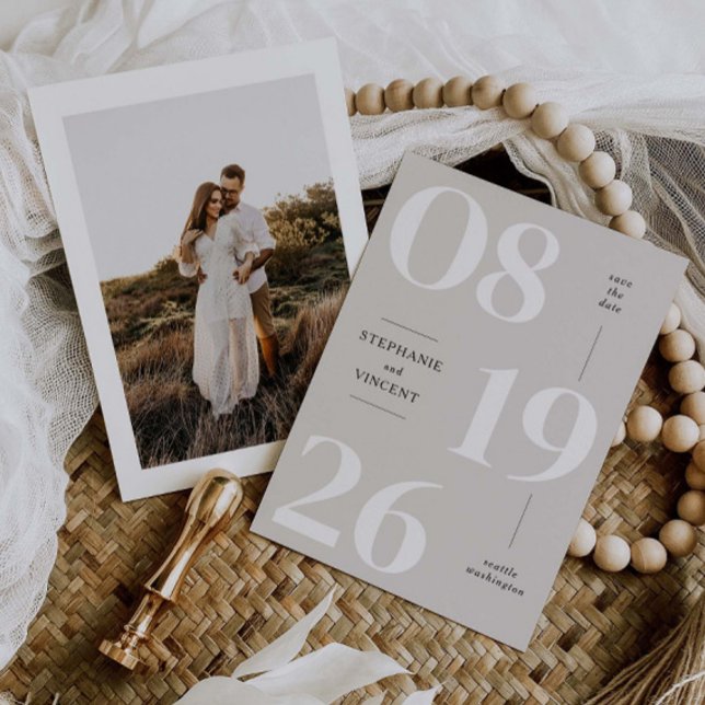 Modern Save the Date Photo Announcement Card (Creator Uploaded)