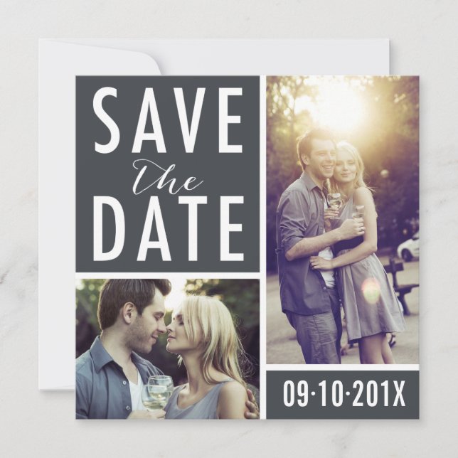 Modern Save The Date Photo Collage (Devant)