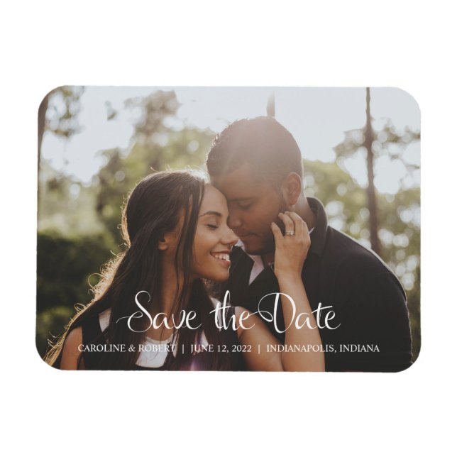 Modern Save the Date Photo Magnet (Horizontal)