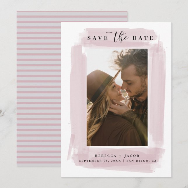 Modern Save the Date Photo Mariage (Devant / Derrière)