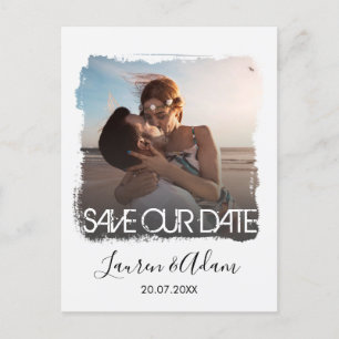 Modern Save The Date Photo Wedding  Announcement Postcard