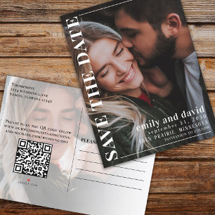 Modern Save the Date Photo Wedding Announcement Postcard