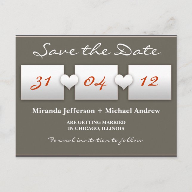 modern save the date postcard (Front)