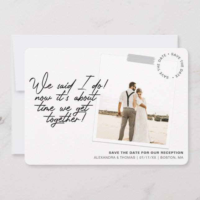 Modern Save the Date Reception Photo (Front)