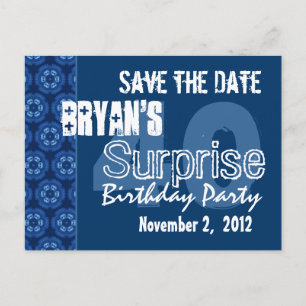 Modern Save the Date Surprise 40th Party V401 Announcement Postcard