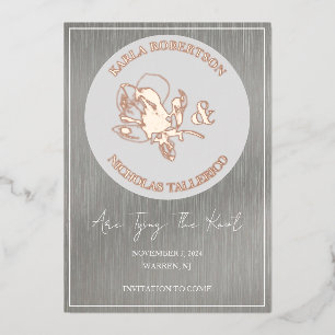 Modern Save The Date Tying The Knot Foil Card