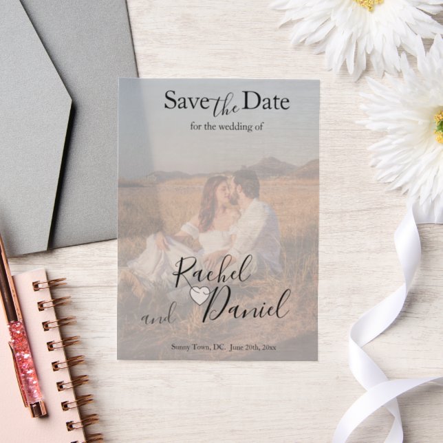 Modern  Save the Date Vellum Invitations (Wedding)