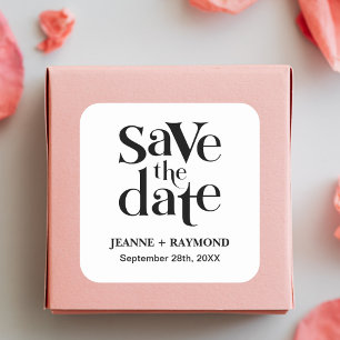 Modern Save The Date Wedding Announcement Square Sticker