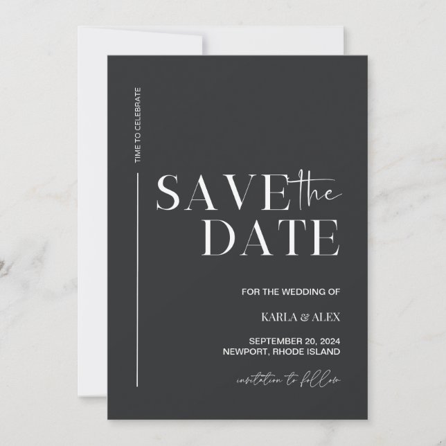 Modern  Save The Date Wedding Invitation (Front)