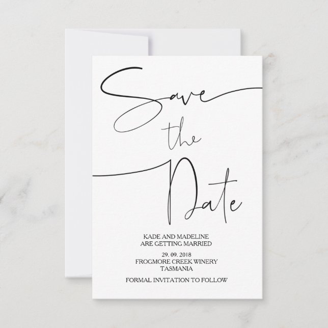 Modern Save The Date Wedding Invitations (Front)