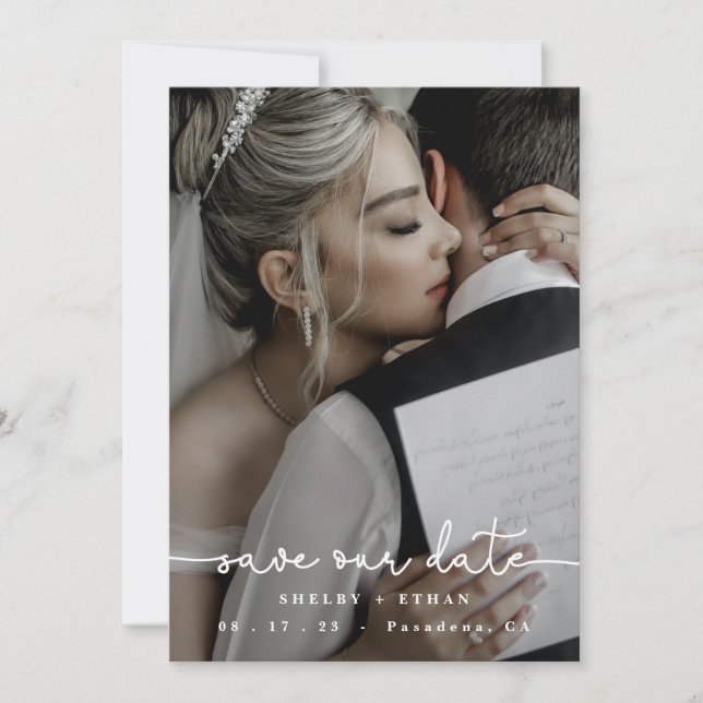 Modern Save The Date Wedding, Template, Photo Invi Invitation (Front)