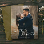 Modern Save the Date with Photo Budget Wedding<br><div class="desc">Save the Date Budget Wedding Announcement.  Modern ultra-thin casual handwritten script accent over full-bleed photo. Completely versatile do-it-yourself style layout. Easy edit template -- click "Customize further" to change the size,  colours,  and placement of all elements.</div>