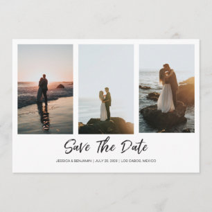 Modern Save The Date with Photo Collage Invitation