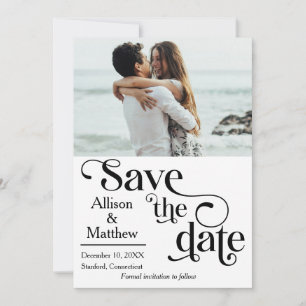 Modern Save the Date with Photo- She said Yes Invitation
