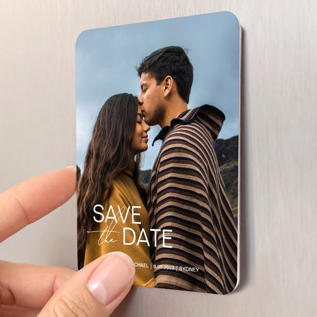 Modern Save the Dates Wedding Invitation Template Magnet (Modern Save the Dates Wedding Invitation Template Magnet)