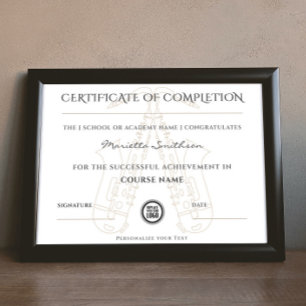 Modern Saxophone Course Completion Certificate