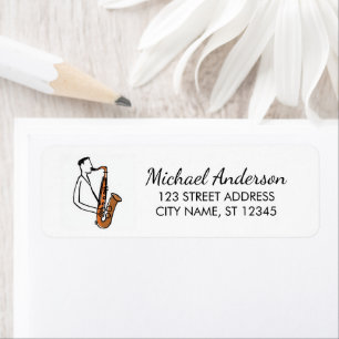 Modern Saxophone Music Lover Return Address       