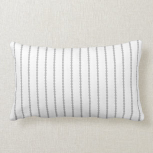 Modern Scalloped stripes, grey and white Lumbar Pillow