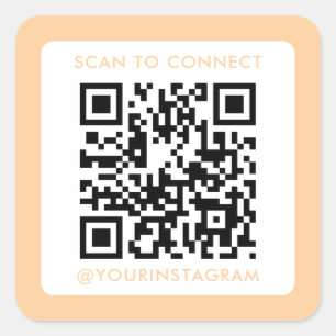 modern scan to connect business marketing qr code square sticker