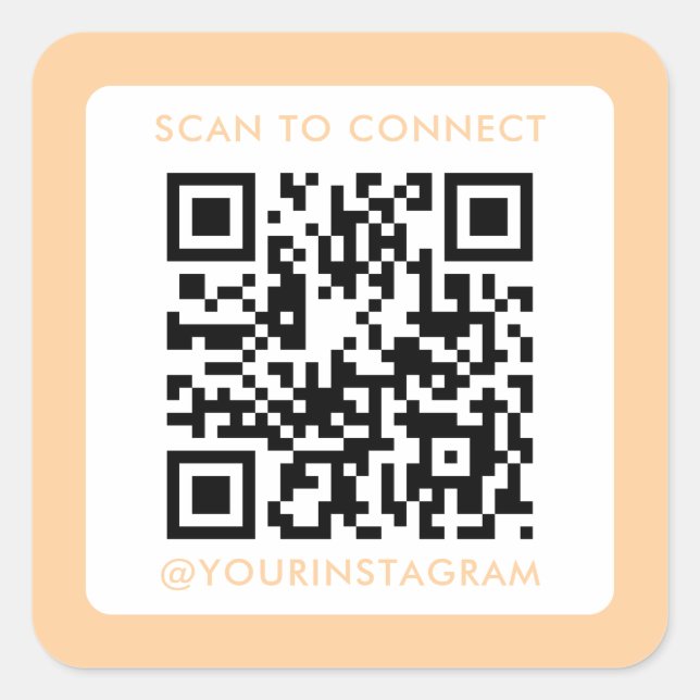 modern scan to connect business marketing qr code square sticker (Front)