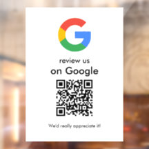 Modern Scan to Review Google QR Code Business Sign