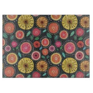 Modern Scandi folk dandelions Cutting Board