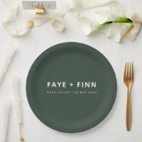 Modern Scandi Forest Green Minimal Wedding Buffet