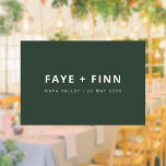 Modern Scandi | Forest Green Minimal Wedding Window Cling<br><div class="desc">Simple, stylish custom wedding vinyl window cling decal sign in a modern minimalist scandi scandinavian design style with a contemporary typography in white on a moss forest green background in an informal casual style. The text can easily be personalized for a unique one of a kind wedding favour for your...</div>