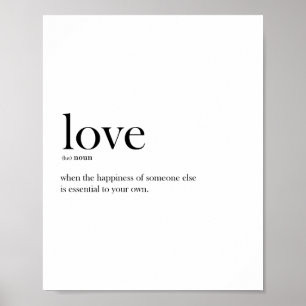 Modern scandi typography love definition poster