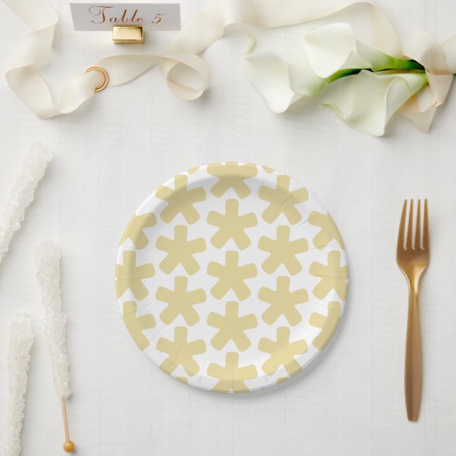 Modern Scandinavian camel retro graphic pattern Paper Plate (Wedding)
