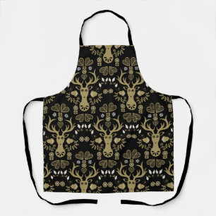 Modern Scandinavian Folk Art Deer Apron