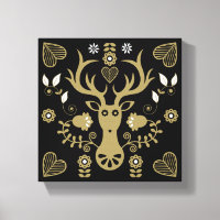 Modern Scandinavian Folk Art Deer