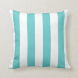 Modern Scandinavian style aqua turquoise stripes Throw Pillow<br><div class="desc">Modern Scandinavian style aqua turquoise and white stripes pillow.</div>