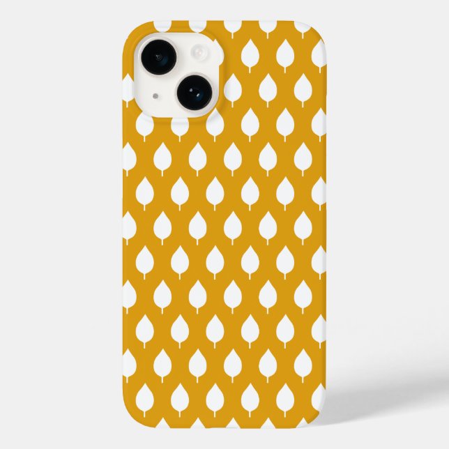 Modern Scandinavian White Leaf Seamless Pattern Case-Mate iPhone Case (Back)